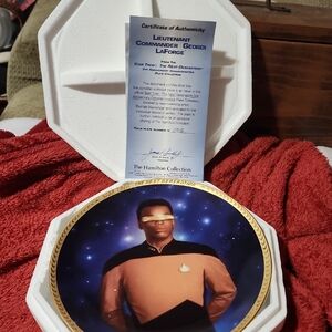 Star Trek Lieutenant Commander Geordi LAForge.collector Plate.